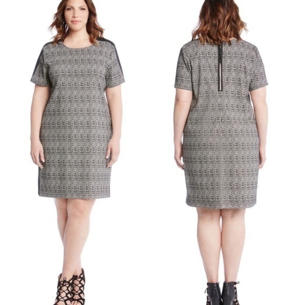Karen Kane euro knit houndstooth plaid dre…
